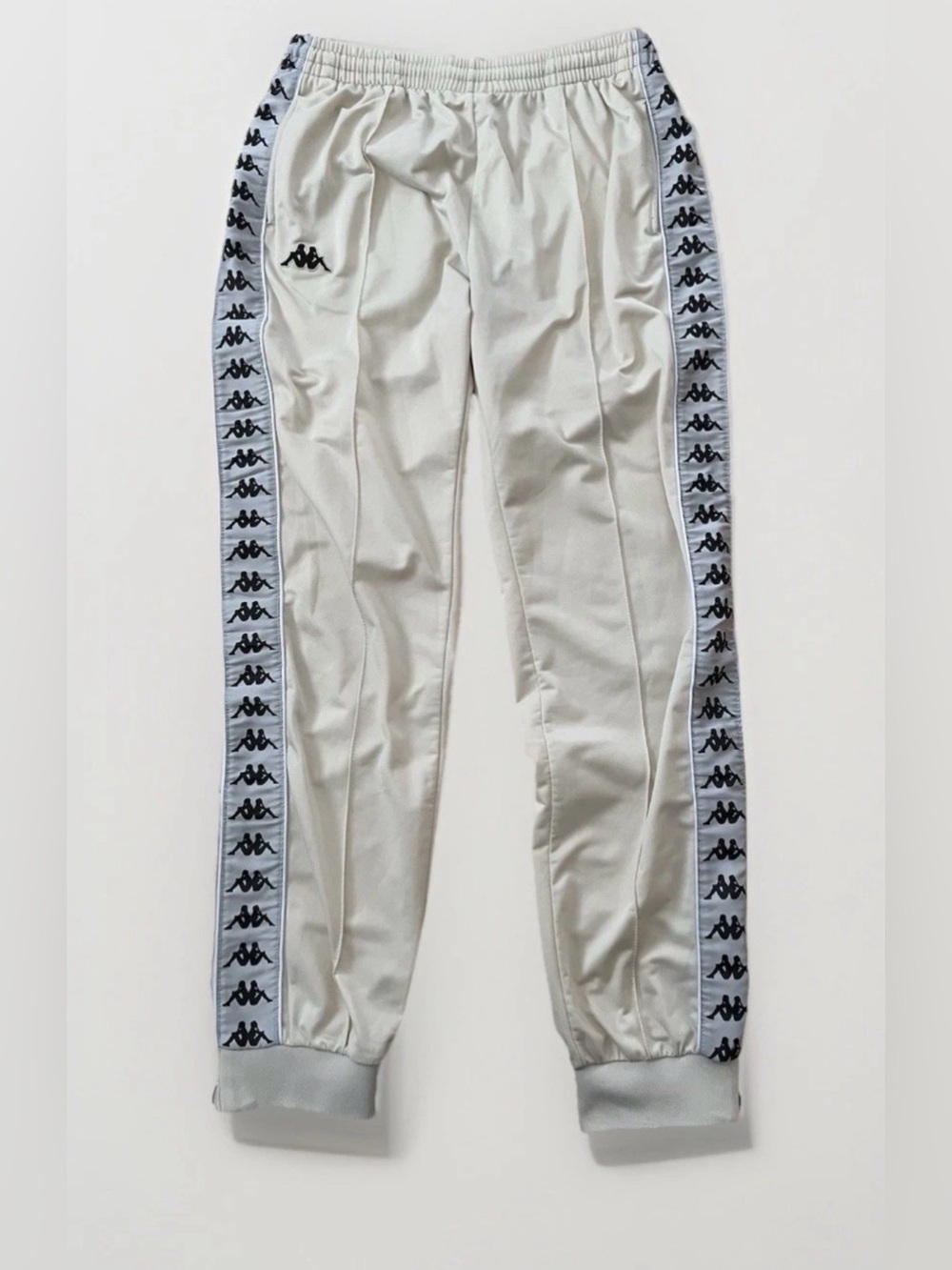 Kappa Track Pants Joggers Size XL Cream Taupe Ankle Zip Y2K Streetwear
